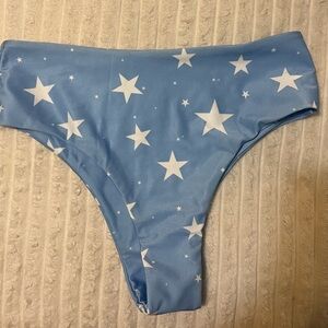Blue Star Print Bikini Bottom